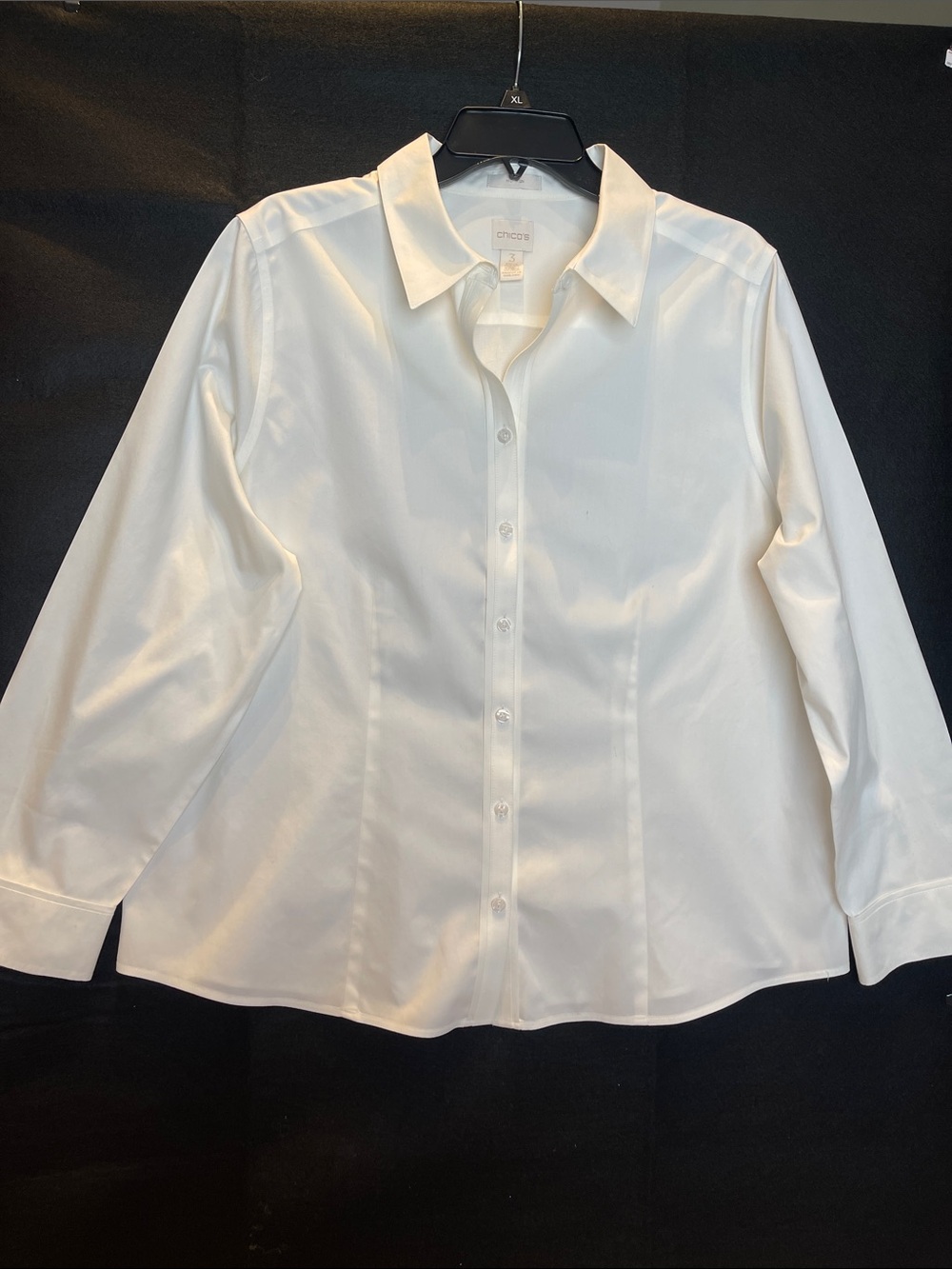 Chico's White Tailored Button-Front Dress Shirt